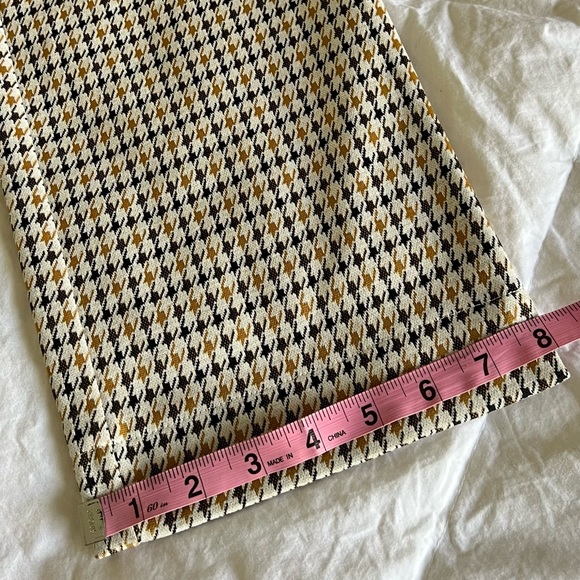 Lyssé Elysse Pant Brown and Yellow Retro Houndstooth Pull On Pants Size XL - Picture 11 of 14